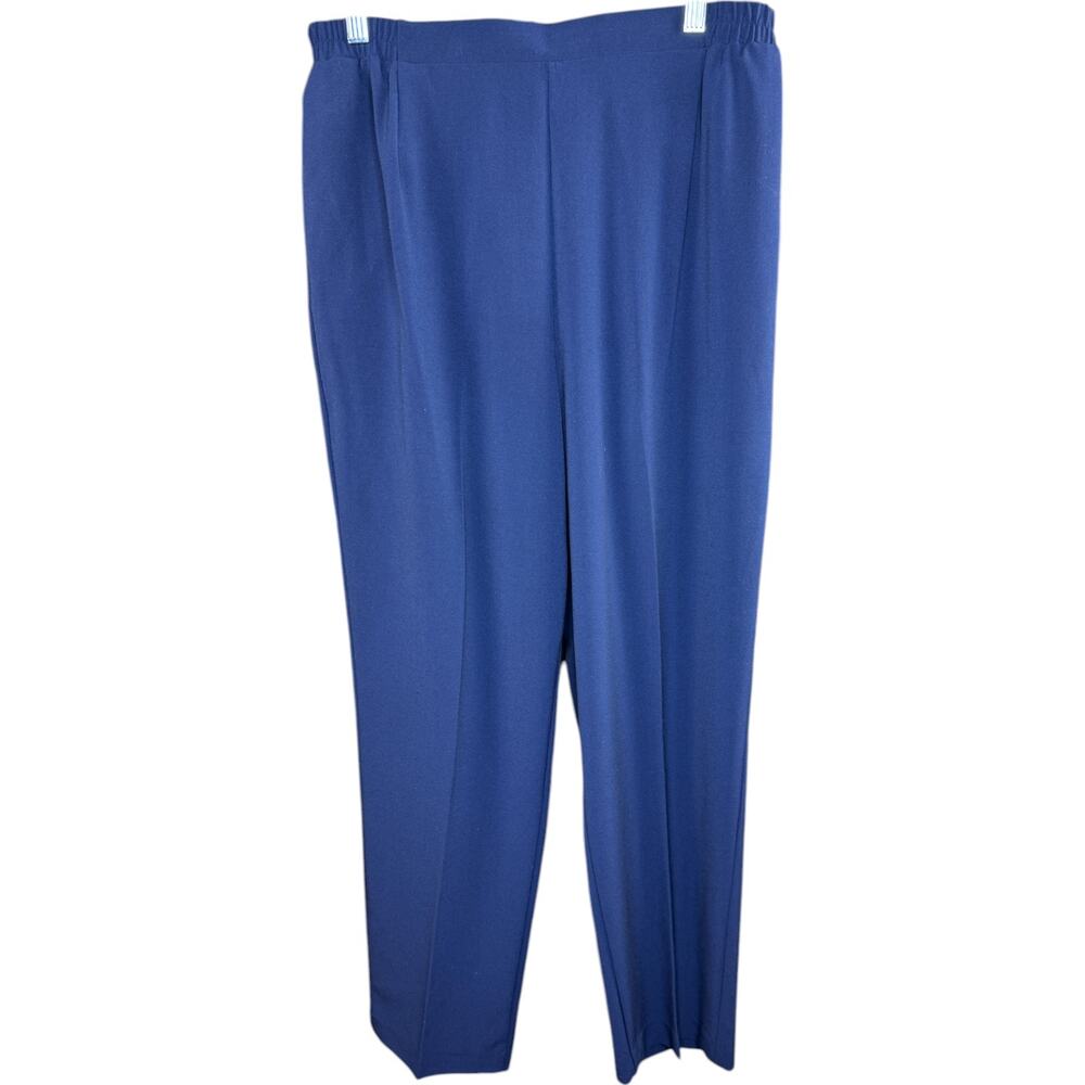 Tanjay Navy Straight Leg Ankle Pants Elastic Waist‎ Womens 14 NWT Pockets Pullon